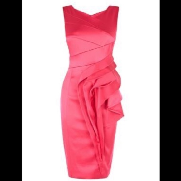 Karen Millen Dresses & Skirts - KAREN MILLEN pink satin ruffle dress